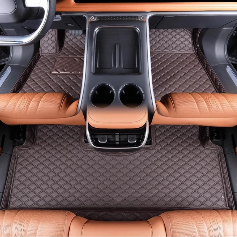 For XPENG G9 2022 2023 2024 Interior Accessories Leather Car Floor Mats Foot Pads Wear Scratch Resistant Protective Mats