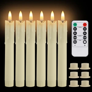 Flameless Flackering Taper Kerzen mit Fernbedienung, Elfenbeinkerzen für Weihnachten, Hochzeit, Kamindekoration, 6 10 Hauptverkäufe Weihnachtsfest -Castizal - №8