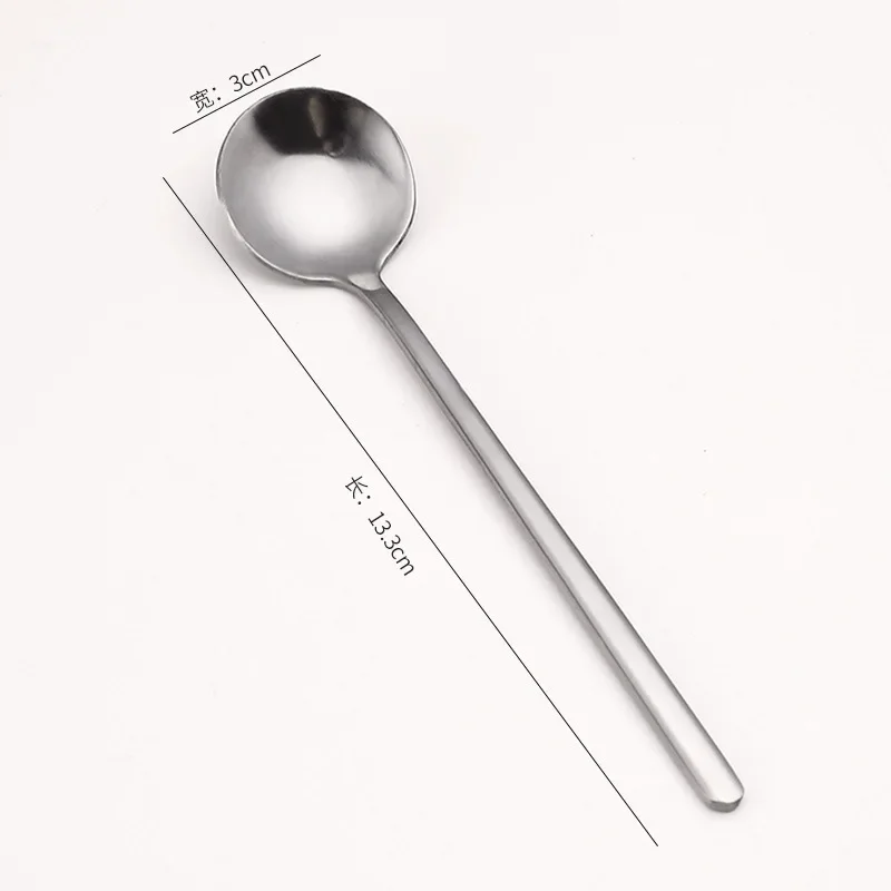 304 Stainless Steel Coffee Spoon Round Head Spoon Korean Style Spoons Honey Dessert Gift Mixing Spoon