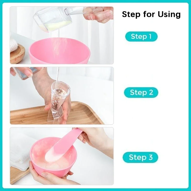 Silicone Face Mask Mixing Bowl Set Facial Skin Care Mask Mud Mixing Mask Mixing Applicator Set Homemade Salon Makeup Beauty Tool