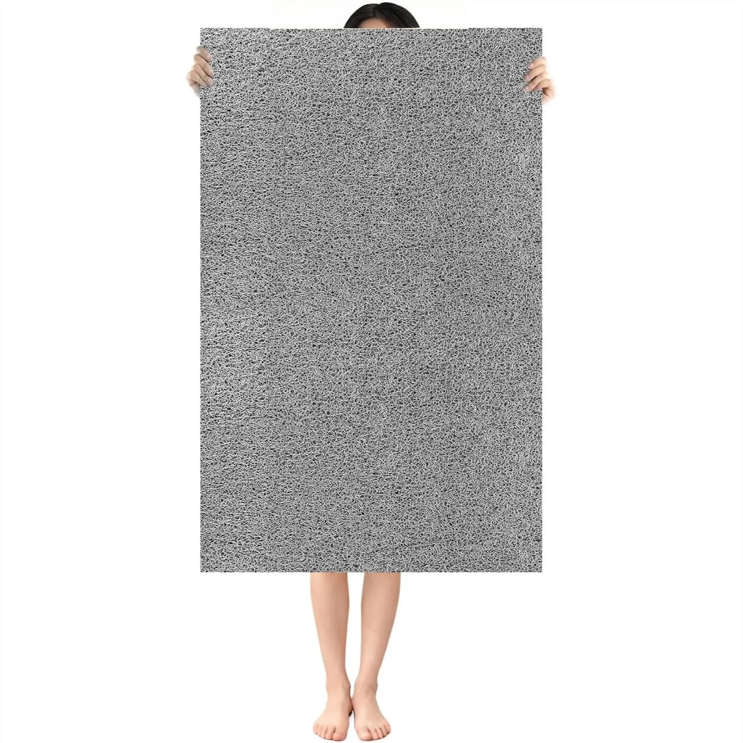 

Extra Large Non Slip Shower Mat 47.2x31.5 Inch with Drain Hole, Soft PVC Loofah Anti Slip Shower Stall Mat for Walk-in Shower,