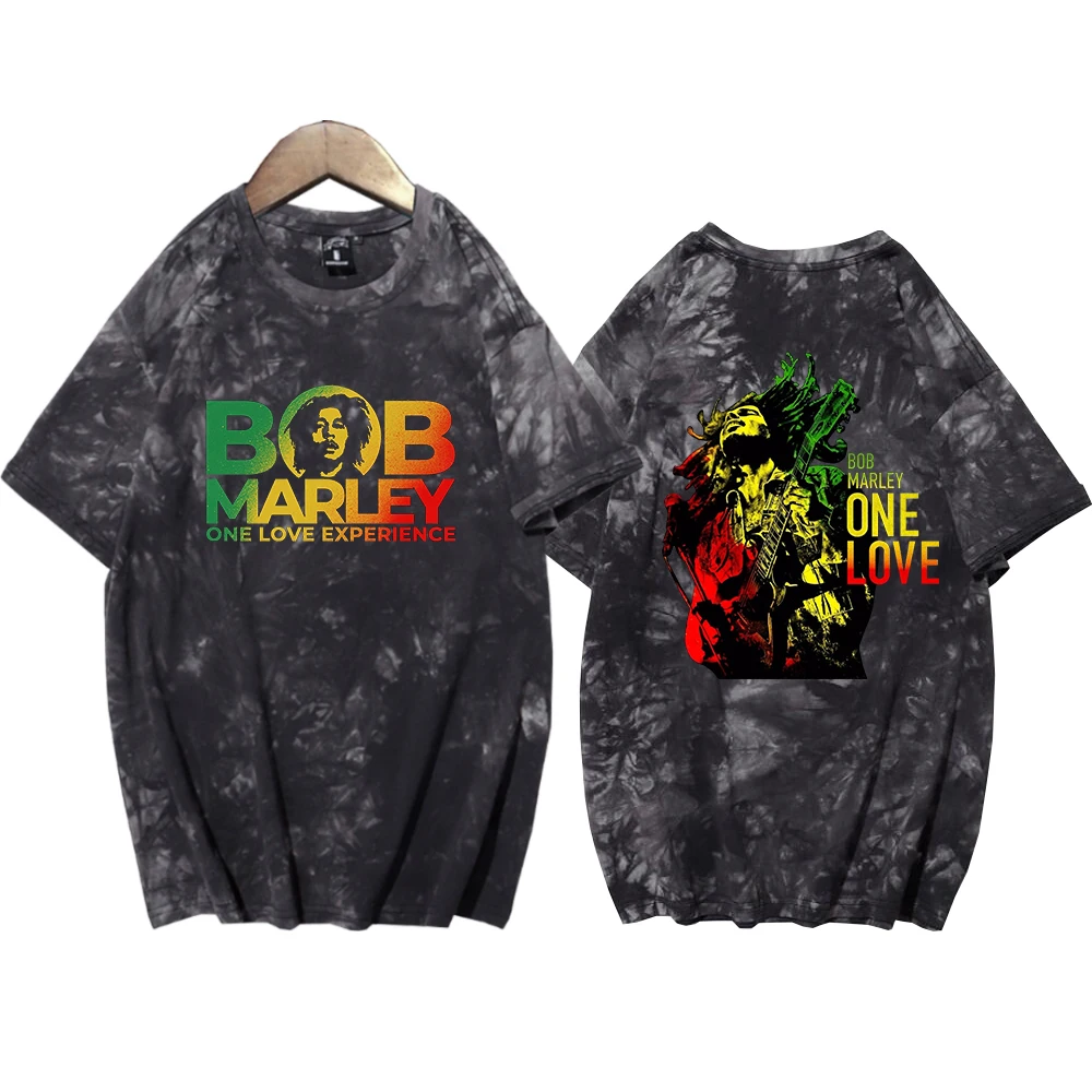 

BOB Marley One Love Retro Tie Dye Shirt Unisex Round Neck Short