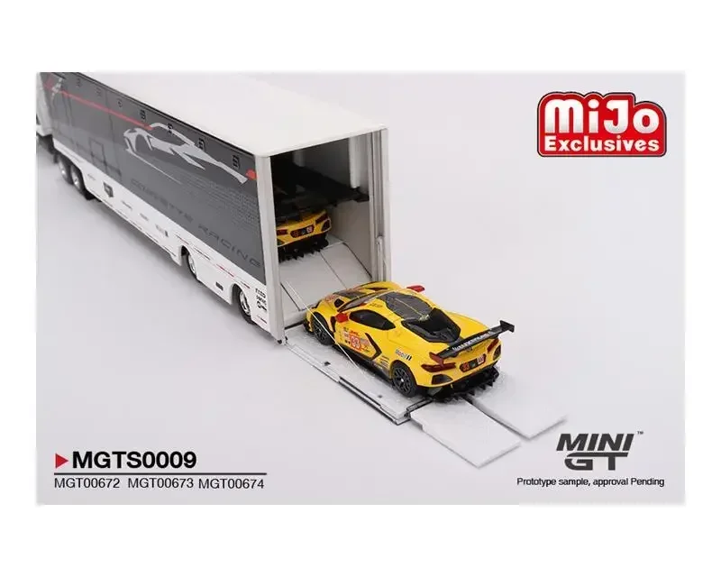 MINI GT 1:64 Chevroler Racing C8.R Racing Transporter Set Model Car