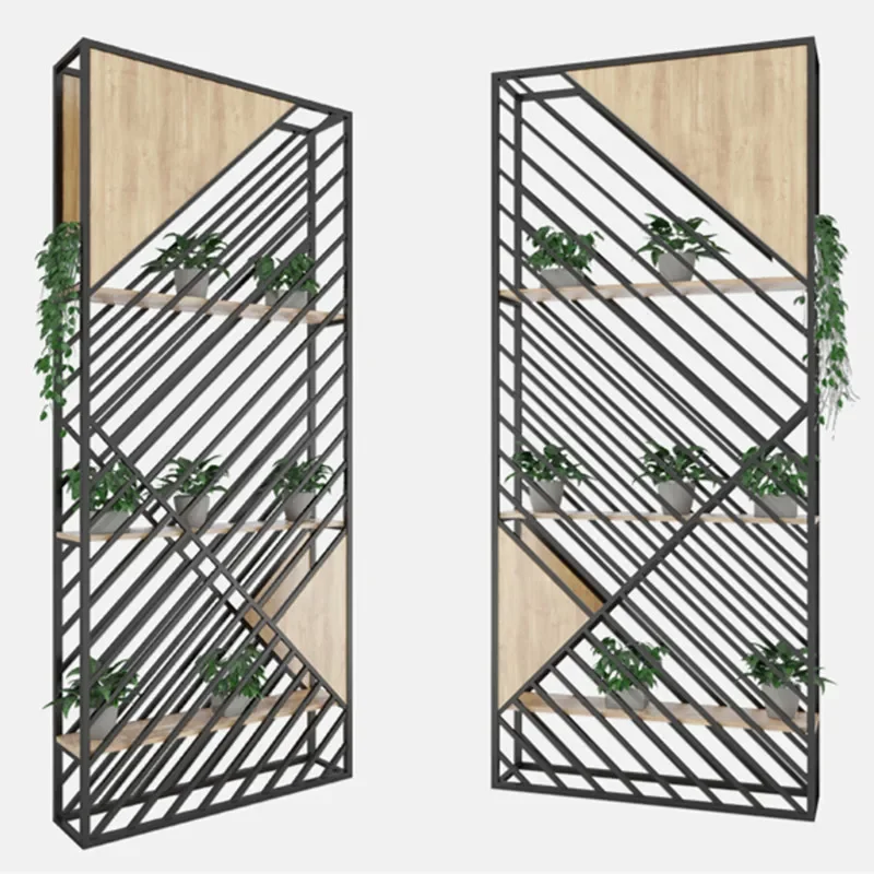 Creative Partition Screens Storage Rack Dividers Office Restaurant Coffee Shop Metal Seat Screens Plant Racks