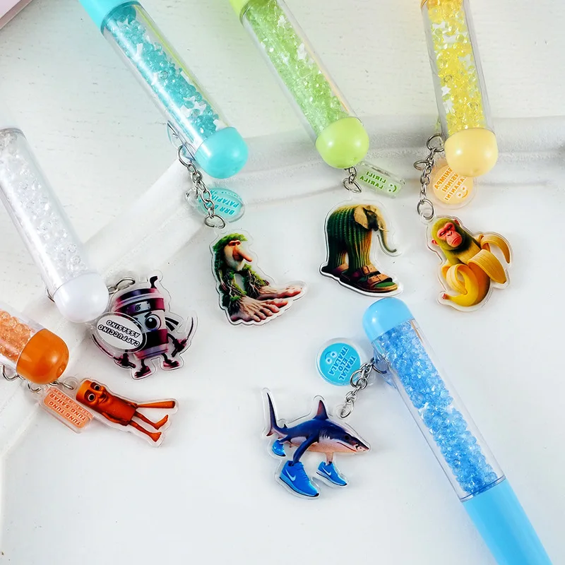 الإيطالية Brainrot Ai الحيوانات هلام مجموعة أقلام الكرتون تصميم 6/36 قطعة Tingtungsahur Tralalelotralala أنماط قلم تسجيل أسود هدية