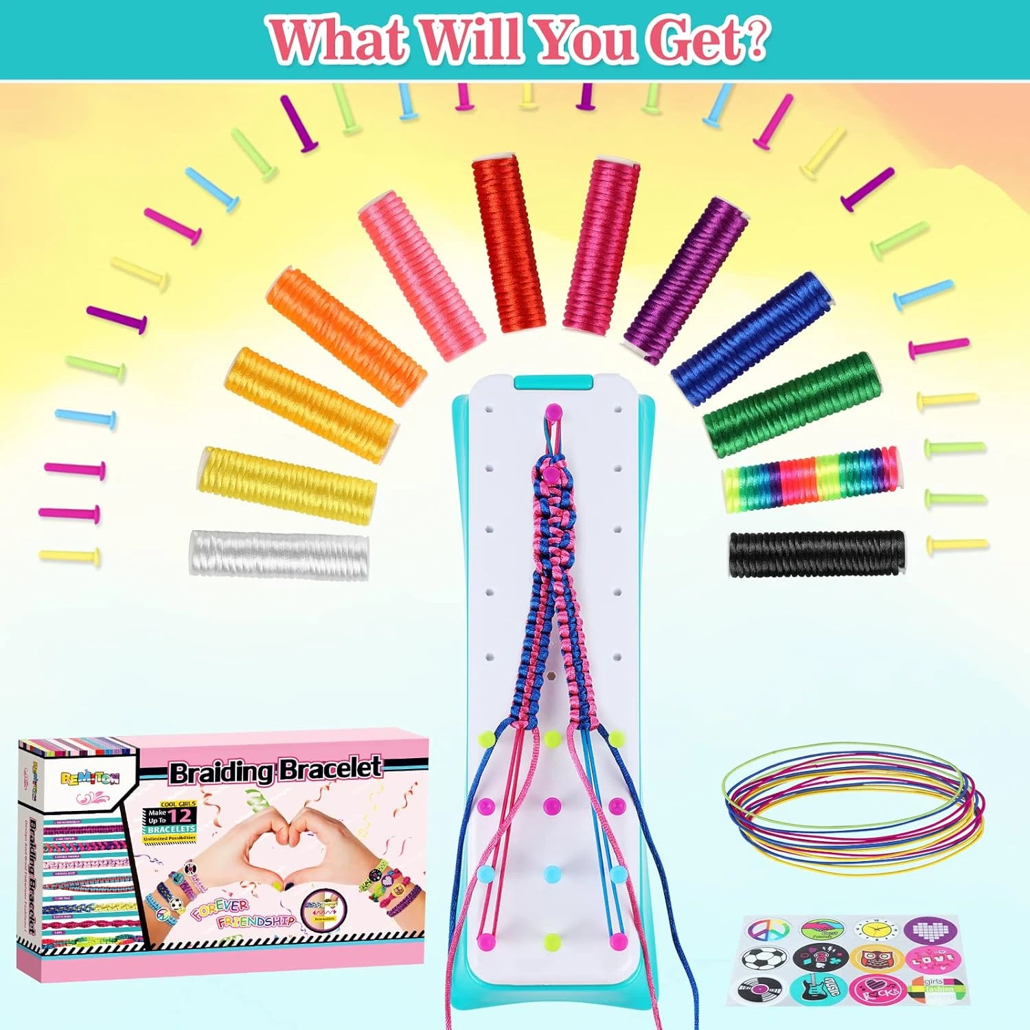 Friendship Bracelets Maker Making Kit, Arts and Crafts for Kids Ages 8-12, Best Birthday Gifts for Teen Girls  Loom Bands