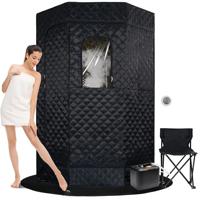 Steam Sauna Box,Full Size Pentagon Detox & Relaxation Steam Room for Home,W/3L 1500W Steamer, Remote Control,home.