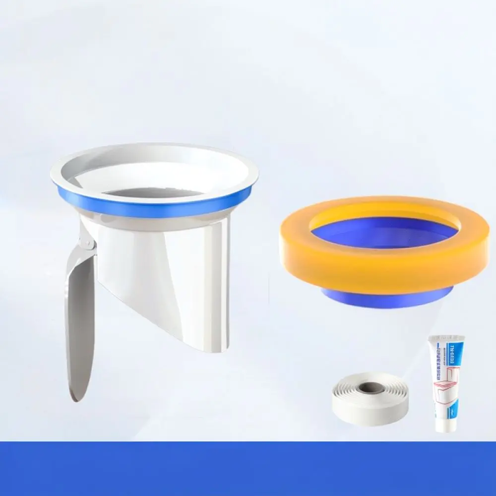 Toilet Seal Ring Rubber Gasket Anti Odor Valve Set For Bathroom Commode Sewer Pipe Fixing Sanitary Maintenance Tool