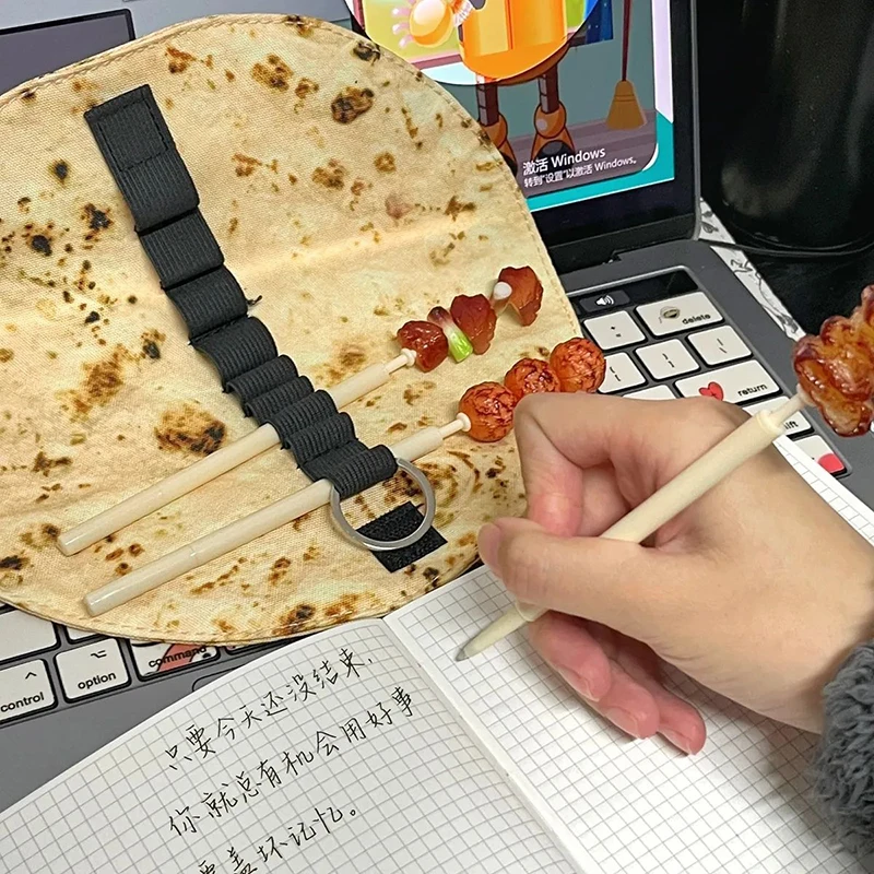 Tas penyimpanan alat tulis sekolah, kreatif lucu bentuk Multi fungsi tas penyimpanan simulasi makanan pulpen alat tulis
