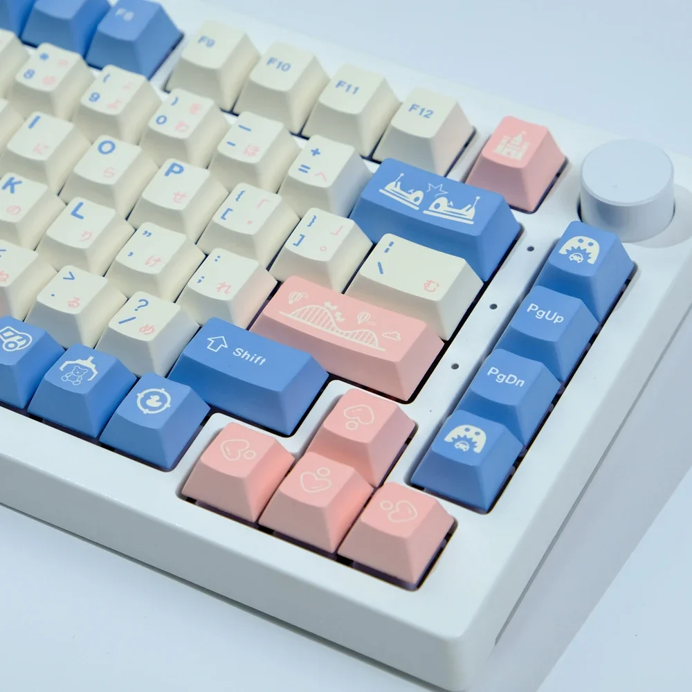 129 Keys/set  Fantasyland Keycaps Cherry Profile PBT Dye Subb Lightproof Cute Key Cap For 61 64 68 75 84 87 96 980 104
