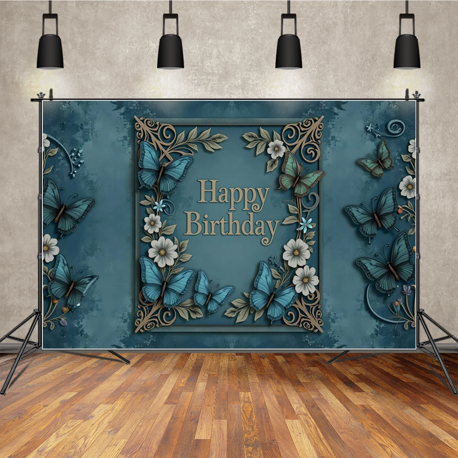 MOON.QG Sfondo fiore farfalla per ragazza Primo compleanno Palloncino Torta Smash Sfondo fotografico Compleanno per adulti Puntelli per foto