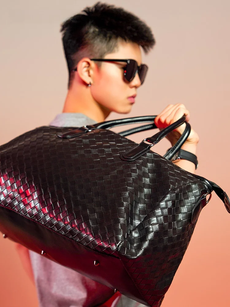 sac-de-voyage-grande-capacite-pour-homme-en-cuir-pu-impermeable-sac-de-sport-et-de-fitness-sac-de-voyage-d'affaires-retro-et-tendance-motif-cube-moleculaire