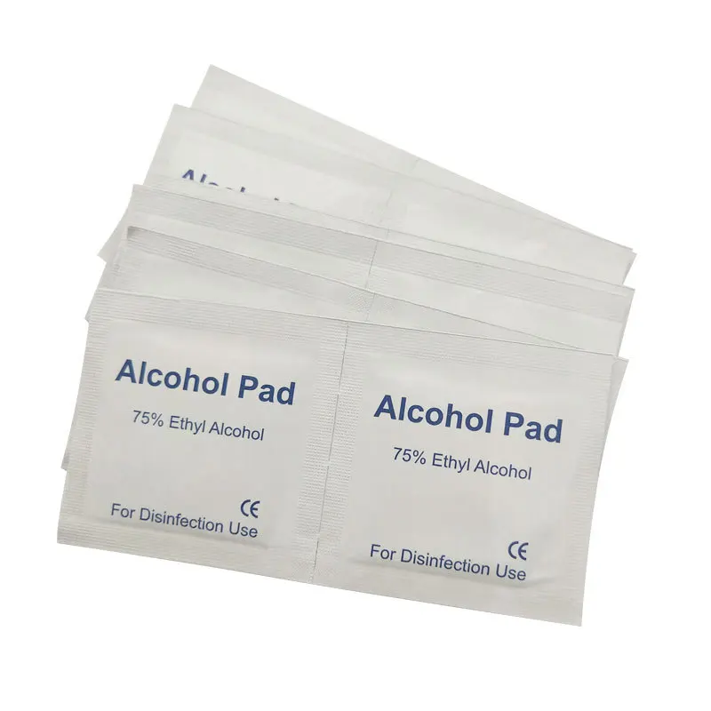 100/200PCS Alcohol Cotton Pads Disposable Individual Packaging Screen Cleaning Alcohol Kits Cleaning Sanitizing Wipes Portable