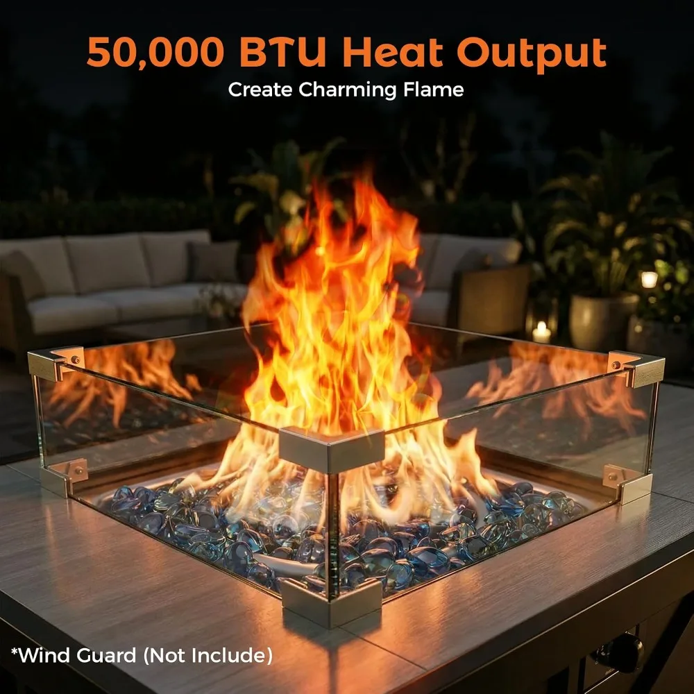 42 Inch Propane Fire Pit Table Outdoor Patio Large Fire Pit