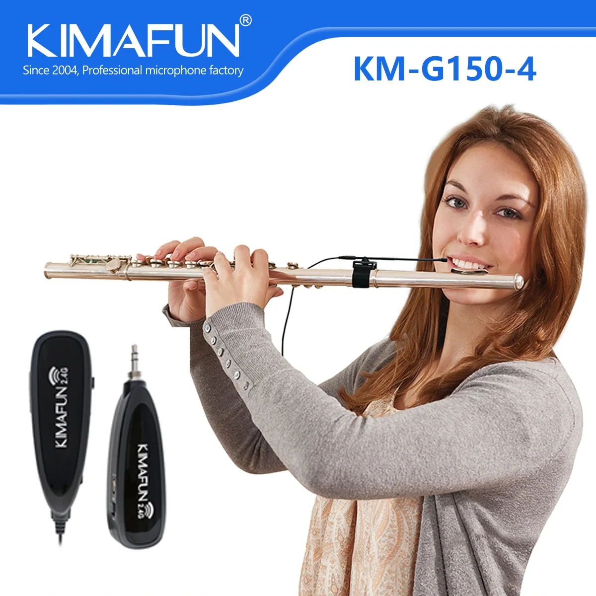 KIMAFUN Mini Instrument Flute Microphone Omnidirectional Condenser Gooseneck Clip for Stage Performance Online Teaching Musician