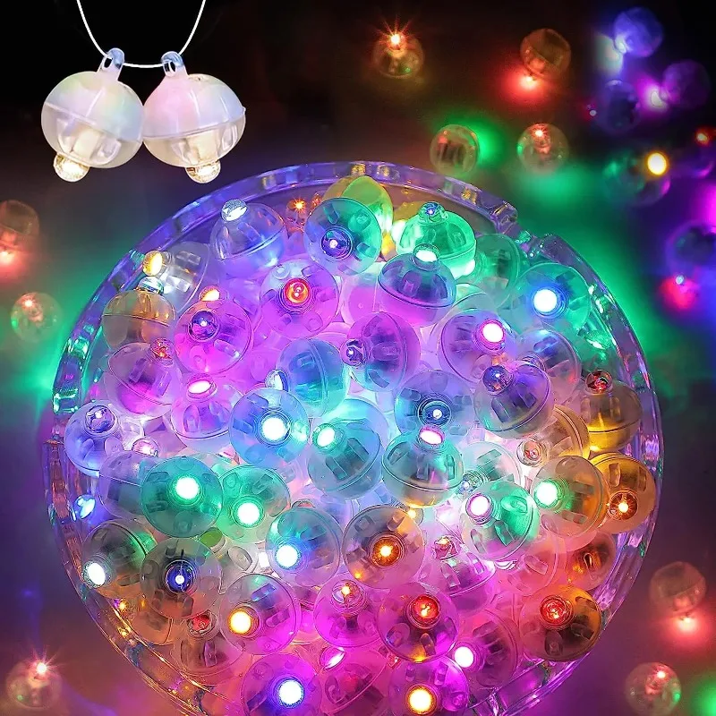 100/10PCS Mini LED Balloon Lights Colorful White Warm Tumbler Round Ball Lamps for Balloons Lantern Birthday Wedding Party Decor