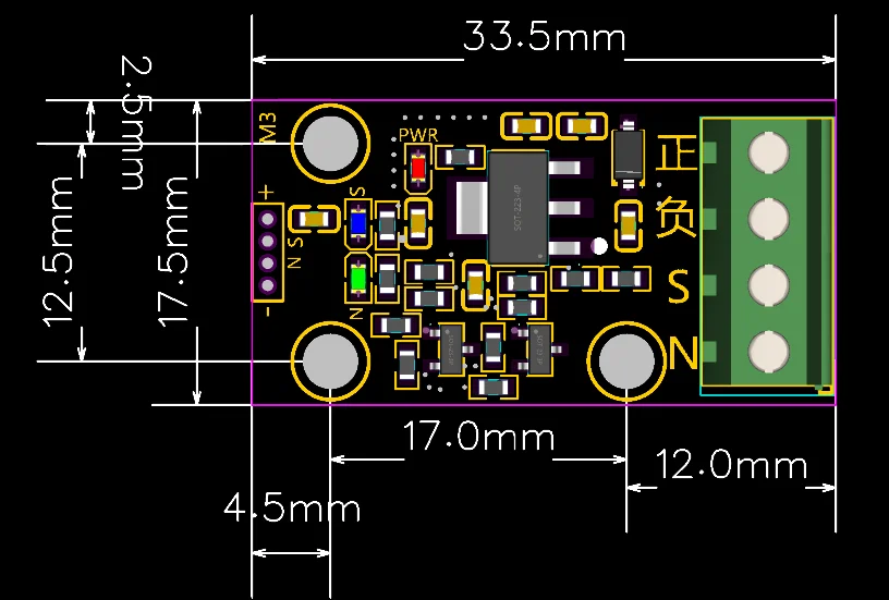 Magnet Direction Sensor Magnetic Field N/S Pole Detection Circuit Board Customizable Pole Detector NPN Output