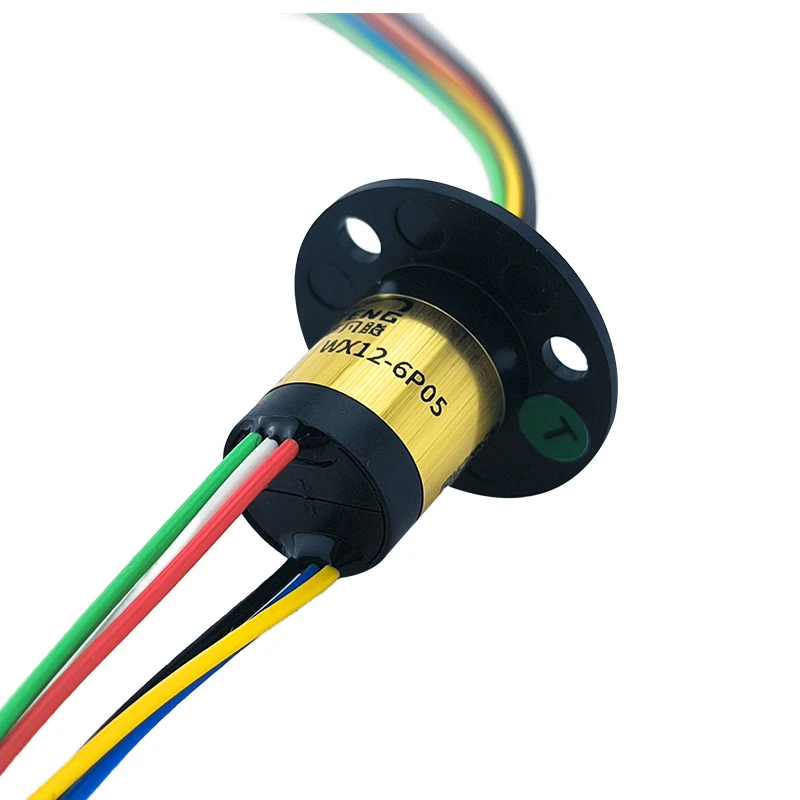 Slip ring Specially designed to solve the winding problem of rotating equipment. 6-way 5 amp capsule slip ring