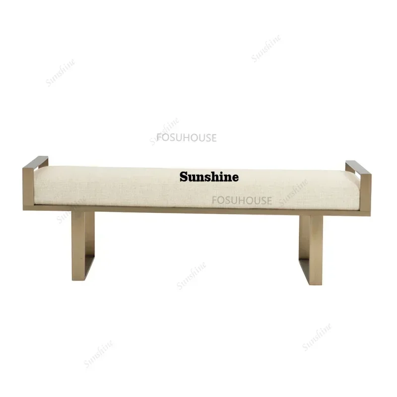 Nordic Wrought Iron Stools Home Furniture Living Room Sofa Stools Creative Luxury Upscale Leisure Bedroom Bed Stool t dY