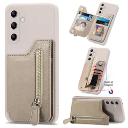 M55 M53 M52 M14 M32 M12 5G Zipper Wallet Leather Case For Samsung Galaxy M55 M35 M15 M54 M14 M53 M52 M32 M22 M13 Back Cover