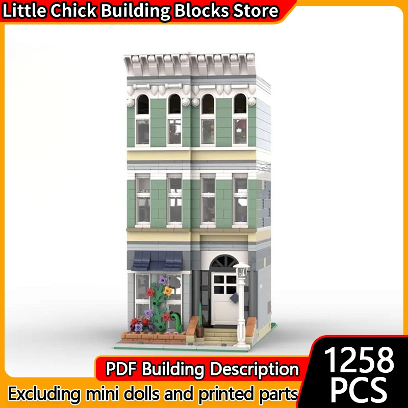 City Street View Model MOC Building Bricks Residential House Modular Technology Children Holiday Gifts Assemble Toys Suit