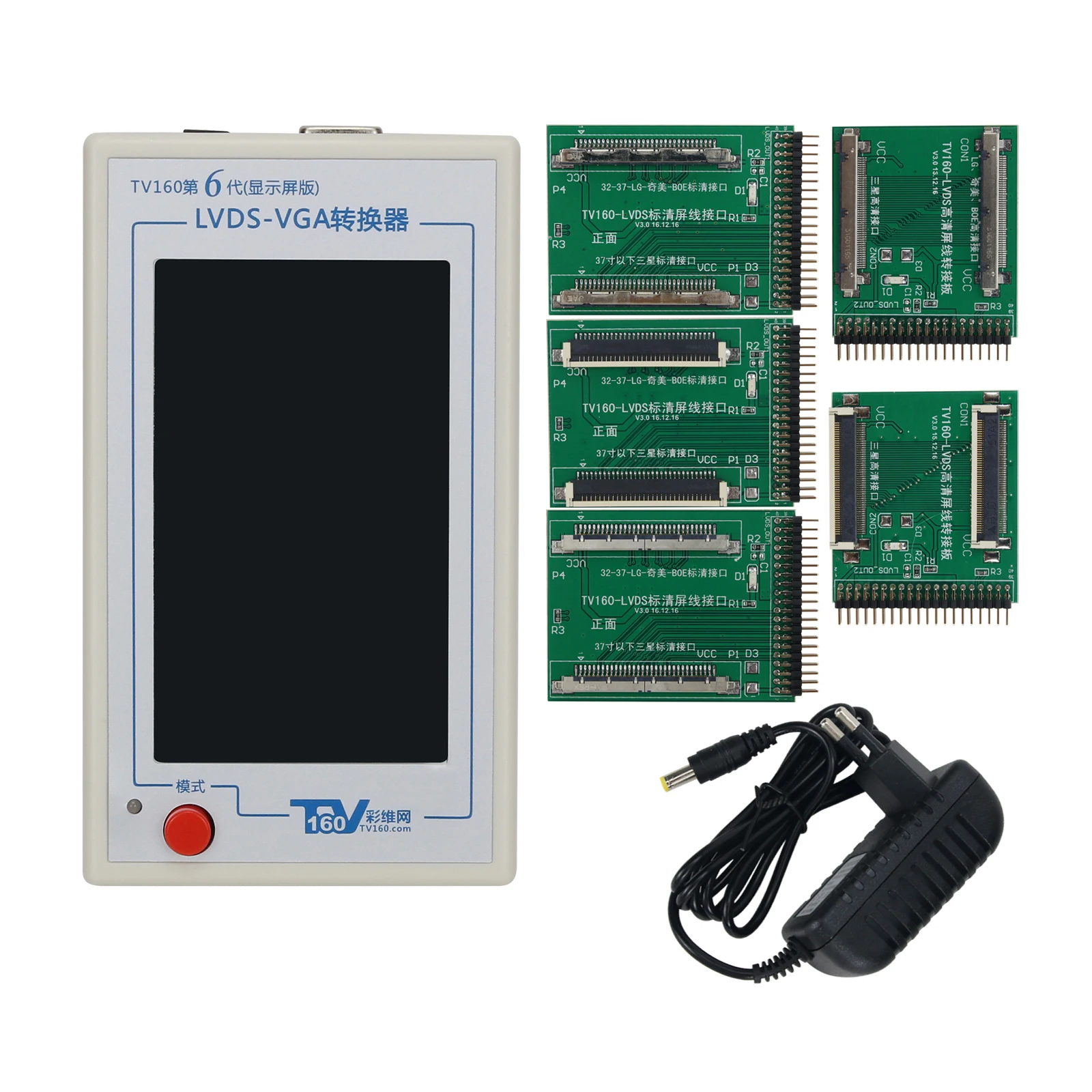 Miyee TV160 6th Gen LVDS to VGA Converter, LCD TV Mainboard Tester with 4.3