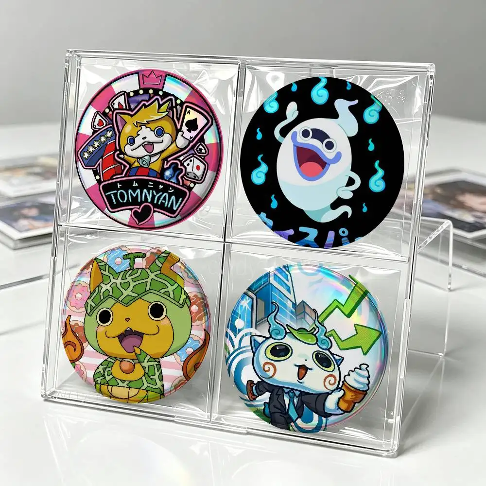 Y-Yokais Cute W-Watch Pins    Soft Button Pin Round Metal Badge Lapel Pin Parts Gift Friends Kid Jewelry