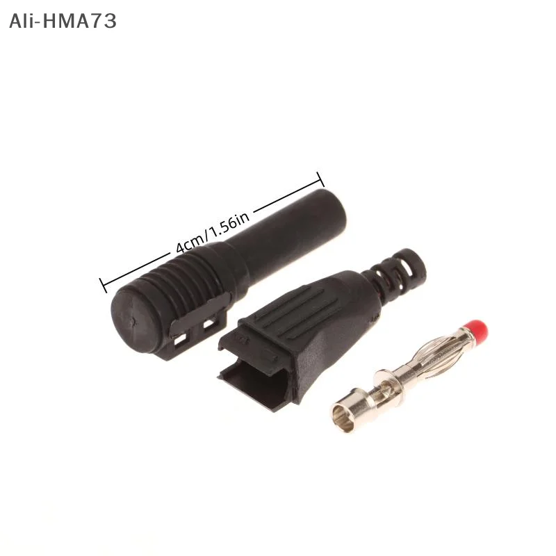 1/5 Buah 4Mm Alat Uji Multimeter Konektor Steker Pisang DIY Tipe Solder Kawat Isolasi Sudut Kanan Jantan