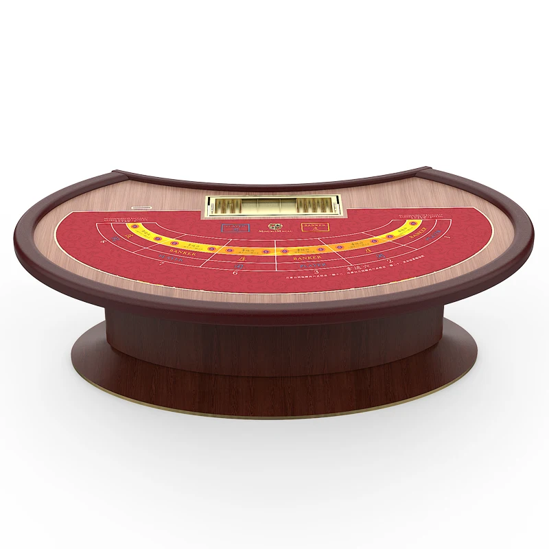 

Элитный Профессиональный Овальный Роскошный Игровой Стол для Баккары и Покера из Антикварного Дерева на Заказ для Казино (в продаже)