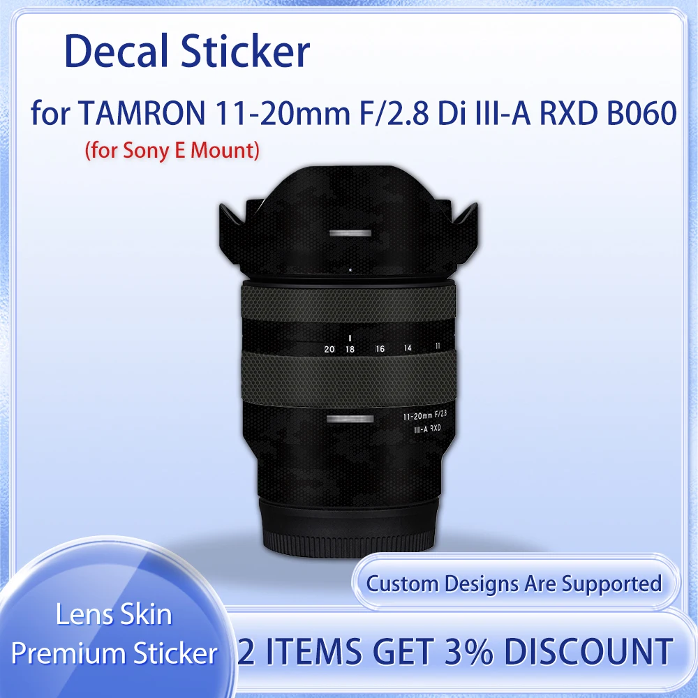 

1120 Decal Skin for TAMRON 11-20mm F/2.8 Di B060 Lens Skin Decal for Sony E Mount Protective Film Cover Film Skin Wrap Covered