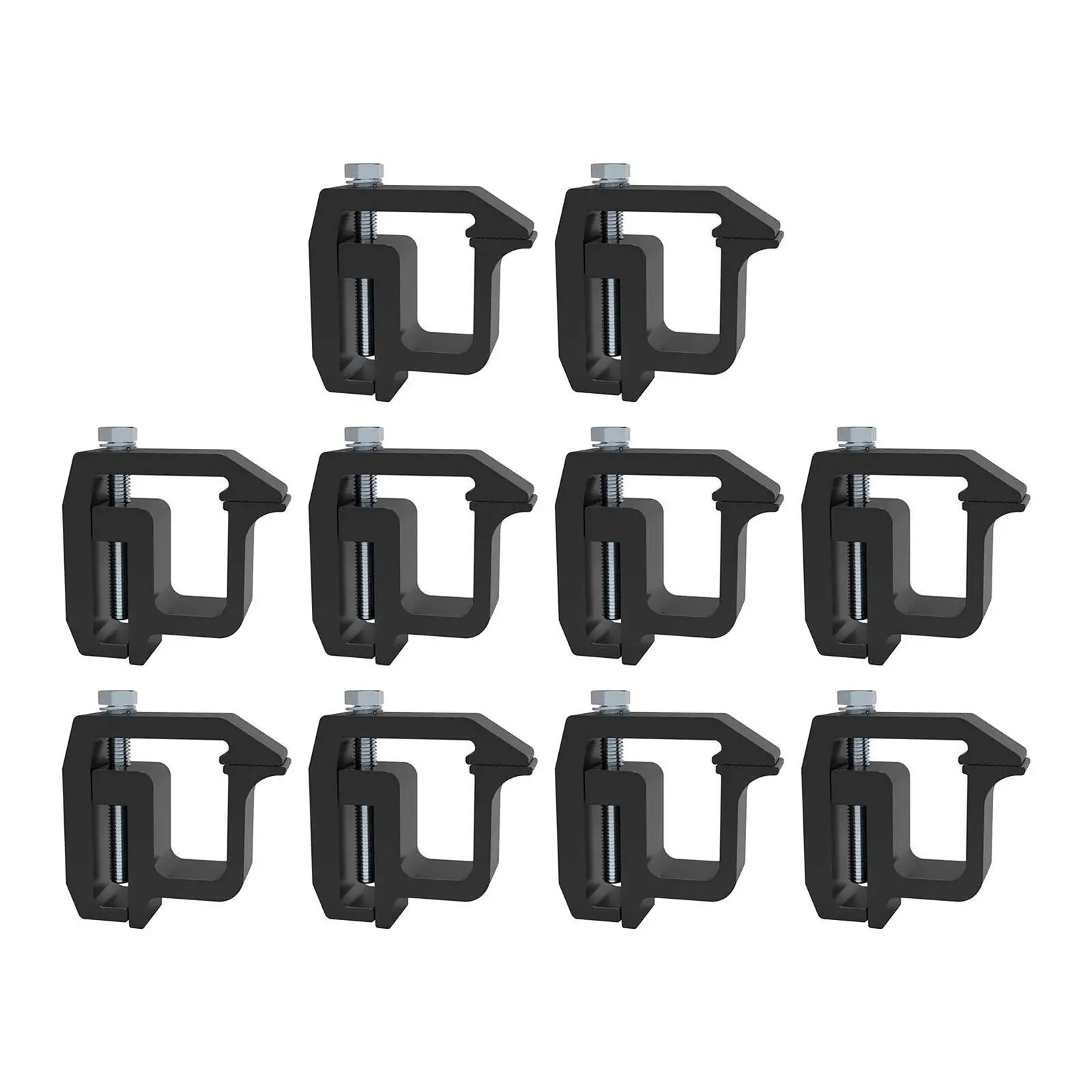 Aluminum Mounting Clamps, Heavy Duty, for 1500 2500 3500, and Pick- Models, for Topper Camper Shell Black