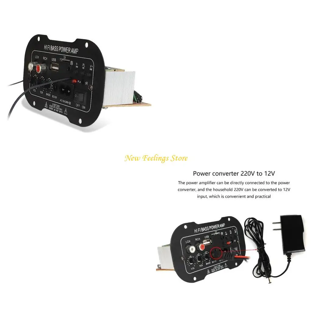Wireless HiFi Bass Amplifier Power Amplifier Board Support TF Card for Car SUV