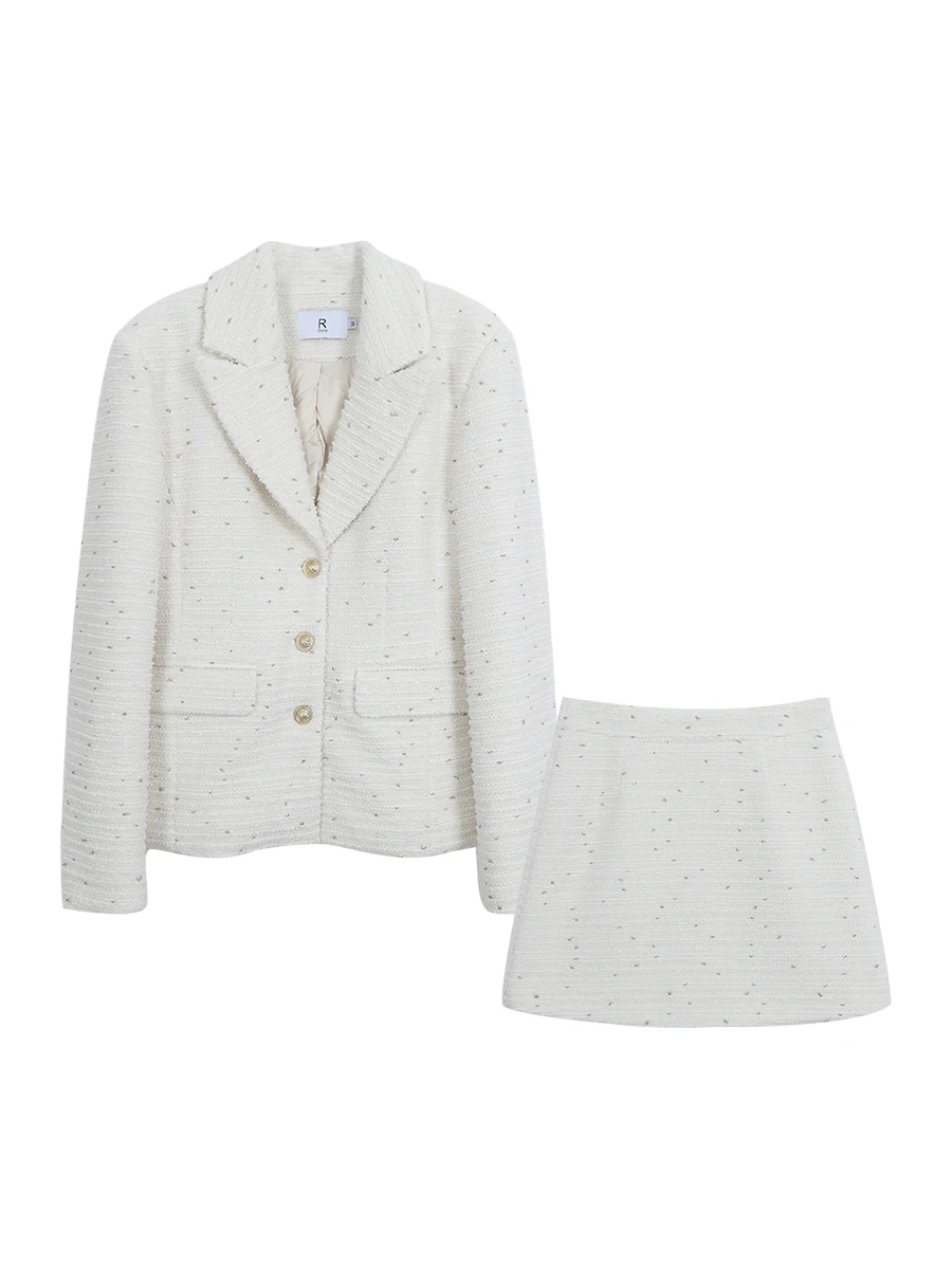 سترة نسائية مبطنة على طراز المشاهير باللون الأحمر لفصلي الخريف والشتاء، بدلة من قطعتين، معطف أنيق للتنقل اليومي بلون واحد، مص...