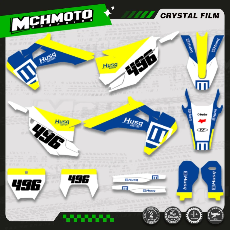 

MCHMFG Custom Graphics Decal Stickers Kits For Husqvarna 150 200 250 350 450 500 TC FC 2019 2020 2021 TE FE 2020 2021 2022