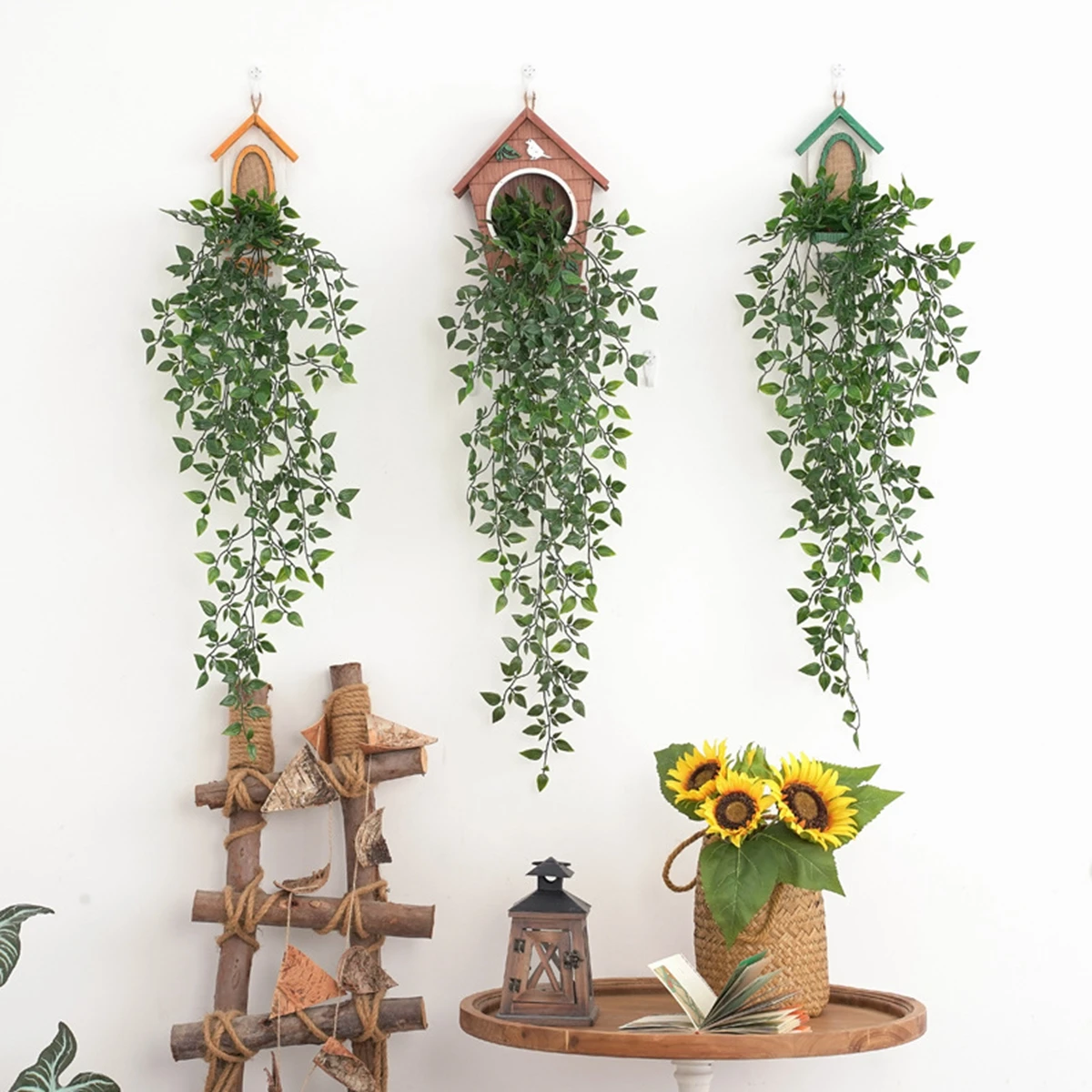 Künstliche Pflanzen Simulierte Pflanzenranken Frühlings-Hängepflanzen für Zuhause, Zimmer, Tür, Garten, Hochzeitskranz, Deko, DIY-Geschenkzubehör – Detail 7