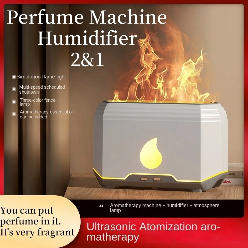 Umidificatore Diffusore di profumo e umidificatore 2 e 1 Luce ambientale a 3 colori Puoi mettere profumo in it Per l'home office