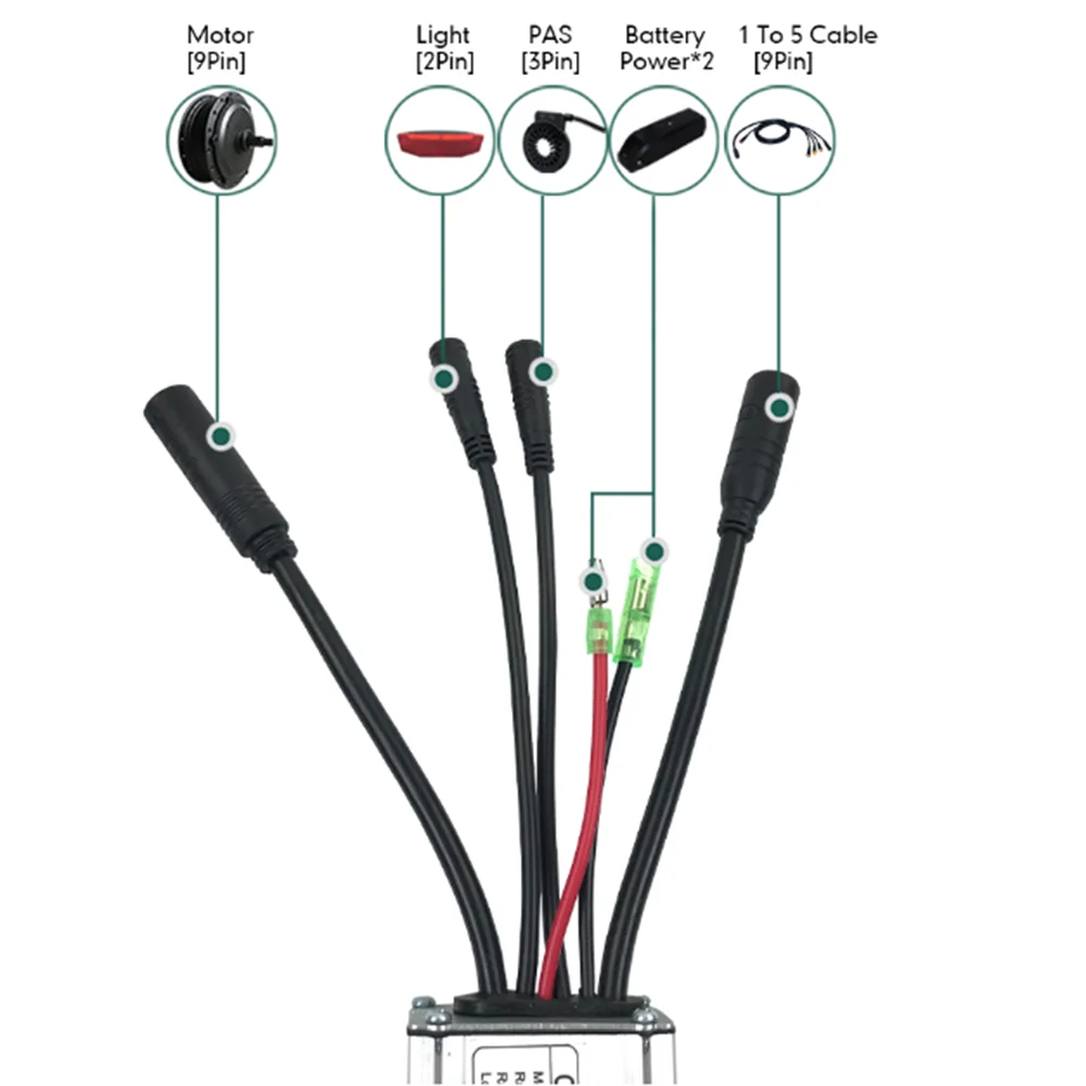 DC36V/48V Controller impermeabile a onda sinusoidale E-Bike per motore Brushless 250W KT-15A onda sinusoidale 1-4.2V W/Lightline più recente