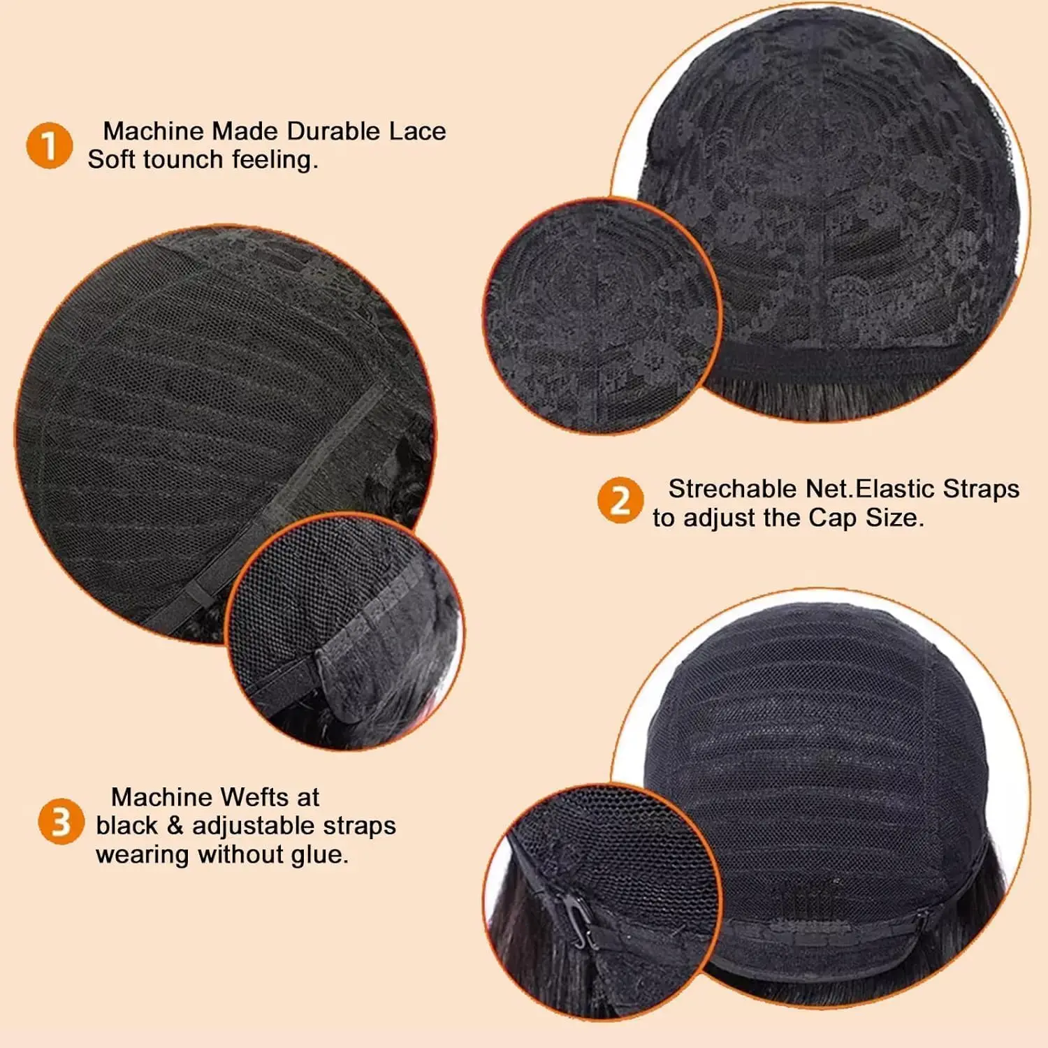 أسود الأفرو غريب مجعد عابث قطع إصبع موجات الباروكات شعر الإنسان 100% طبيعي واقعي متشابكة الحرة آلة كاملة مصنوعة للنساء