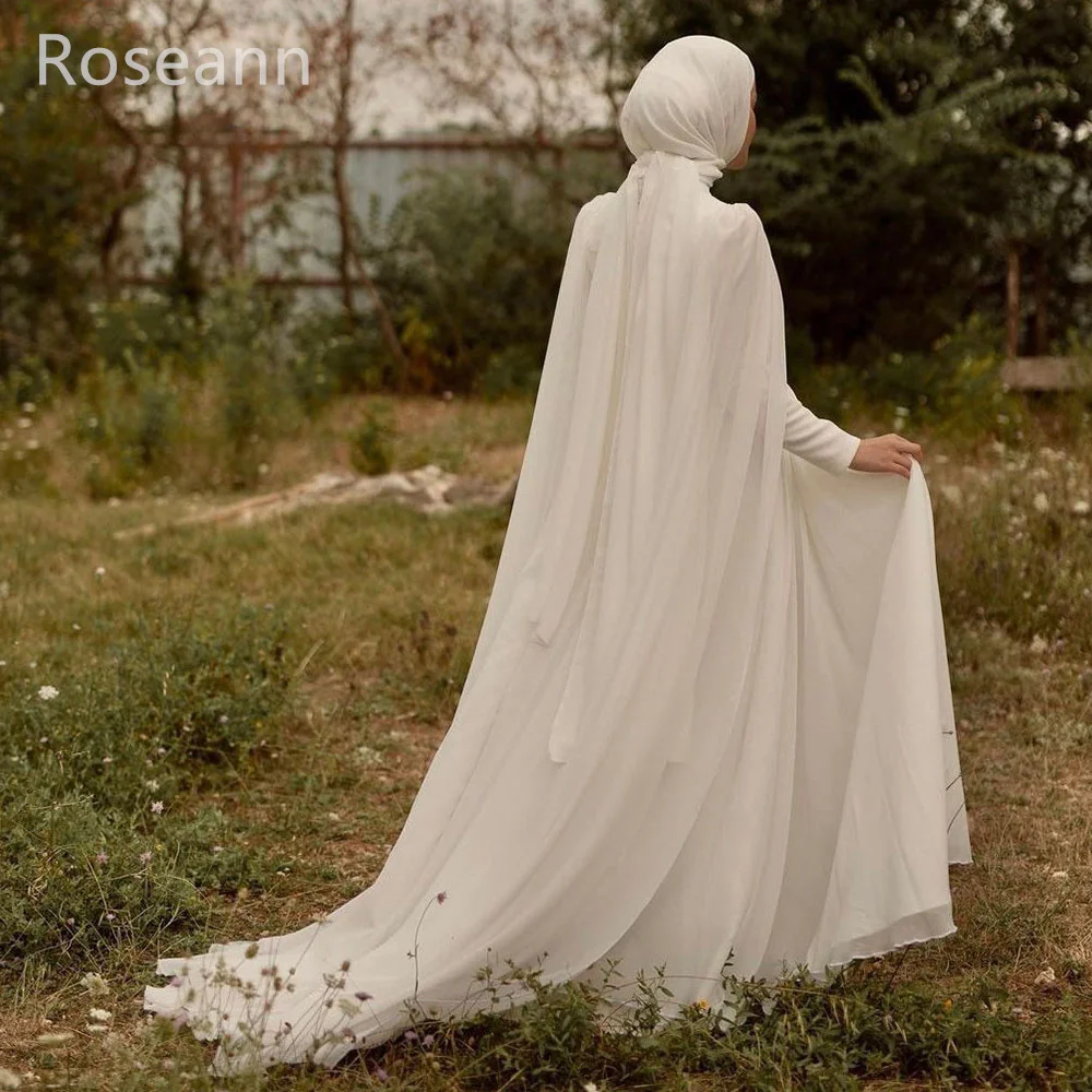 Abiti da sposa musulmani con collo alto bottone in raso pieghettato drappeggiato nuovo Design abito da sposa lunghezza del pavimento spazzola treno robe de mariée