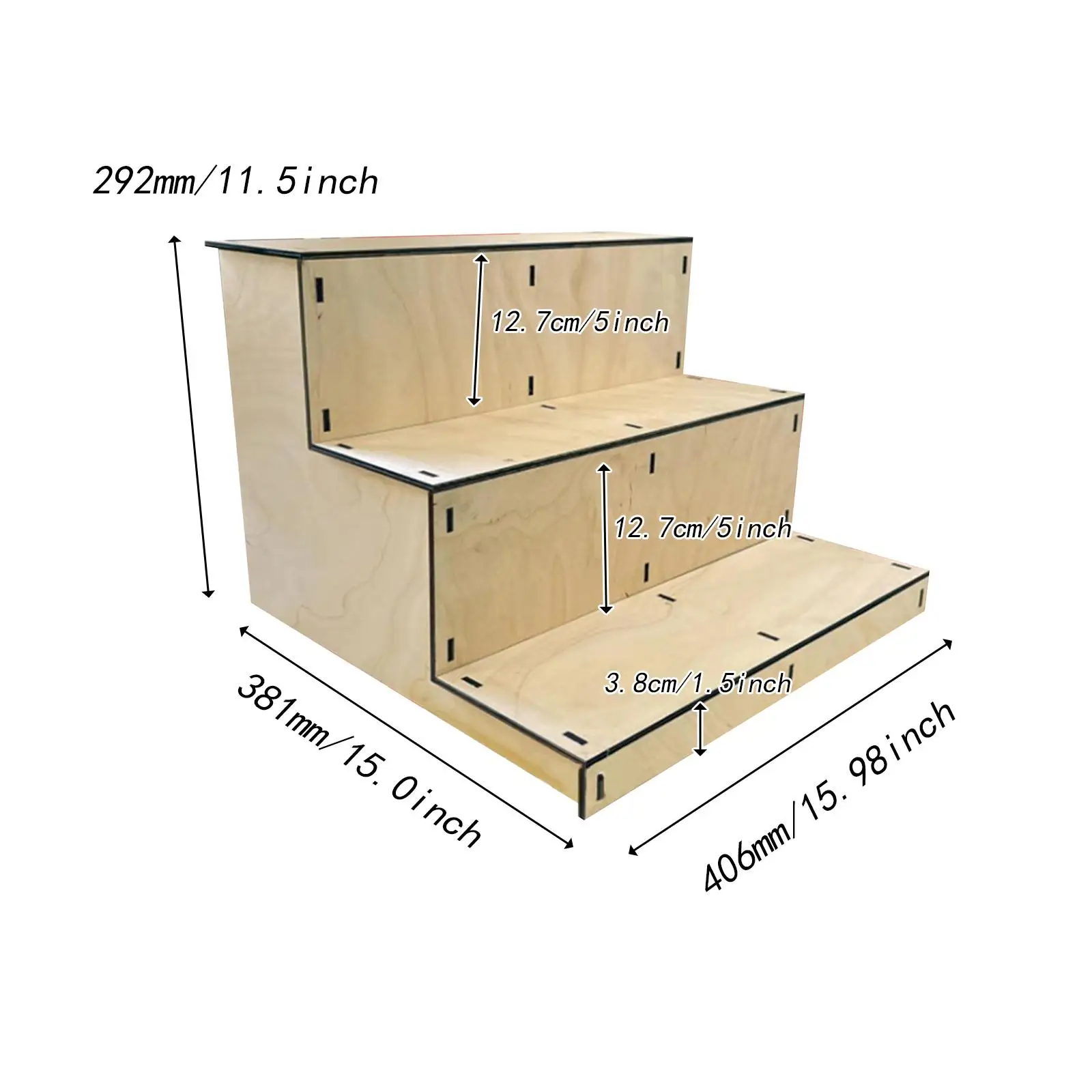

Multifunctional Wood Display Stand Three Level Organizer Shelf for Craft Shows Dessert Tables and Farmhouse Party Decorations
