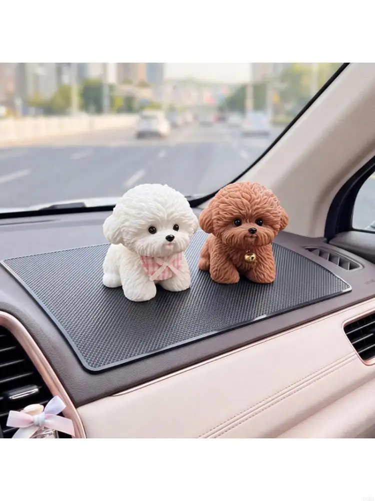 D5BE Sitting Puppy Dog Decoration for Dashboard, Office Desk, Bedroom, Living Room, Children’s Room, or Indoor Shop Display