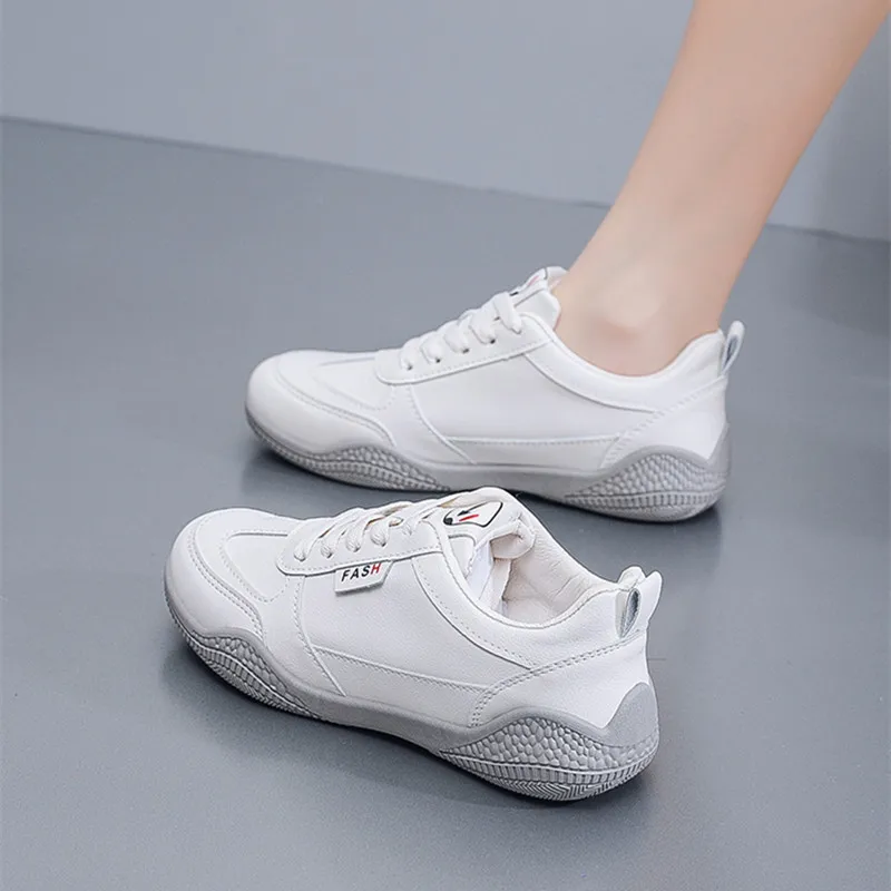 Casual Shoes Women\'s Vulcanize Sneakers Spring Autumn Breathable Flats Solid Color Sports Shoes Woman Fashion White Sneakers