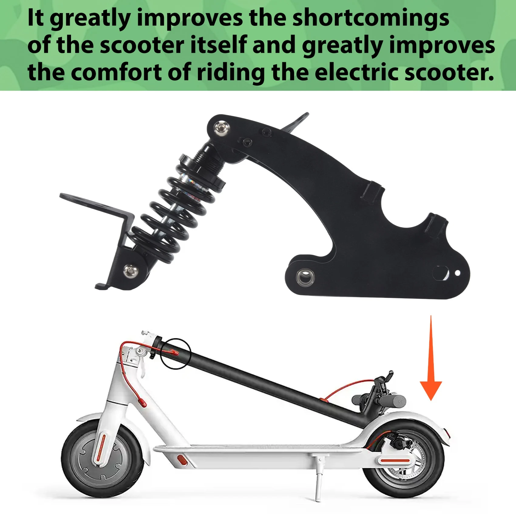 

AEB0-Electric Scooter Rear Suspension Kit For M365/1S E- Scooter Rear Shock Absorber Shock Absorption Accessories