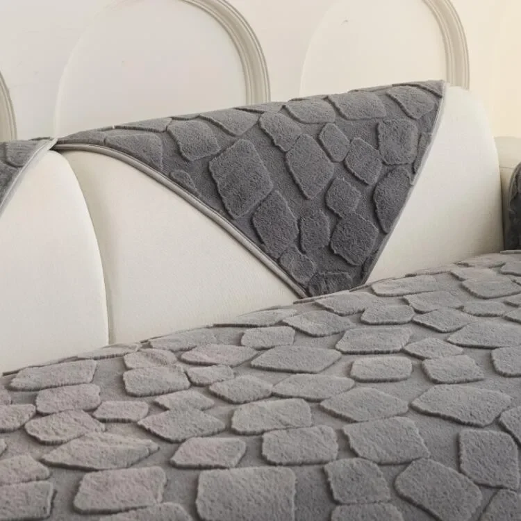 Winter Warm Plush Sofa Cushion, Anti-Slip Sofa Protector Towel for L-shaped 1/2/3/4 Seater Sofas