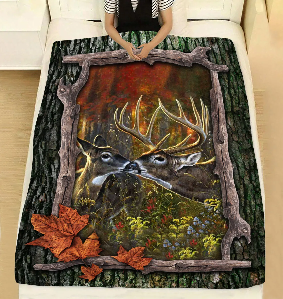 Hunting Deer Lover Flannel Blanket Full Over 3D Printed Blanket Kids Adult Soft Bed Cover Sheet Plush Blanket 03