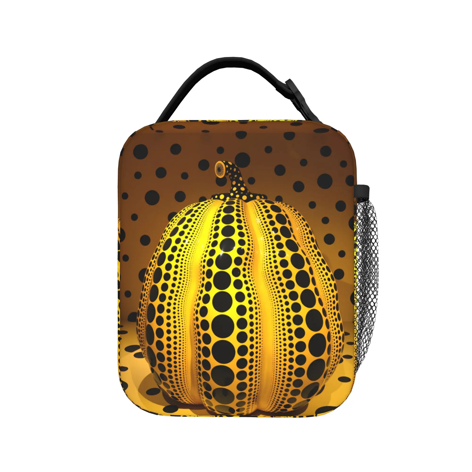 Yayoi Kusama Abstract Face Lunch Bag Travel Convenient Thermal Tote Handbags For Child  Oxford Designer Cooler Bag