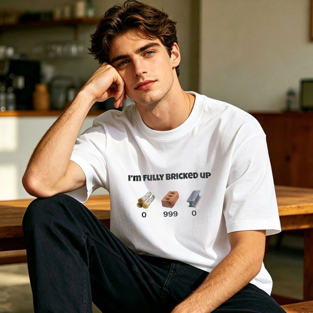 Funny Gaming Fan Gift T-Shirt I’m Fully Bricked Up Rust Meme Tee Casual Video Game Print Tshirt Men Summer Daily Life Cotton Top