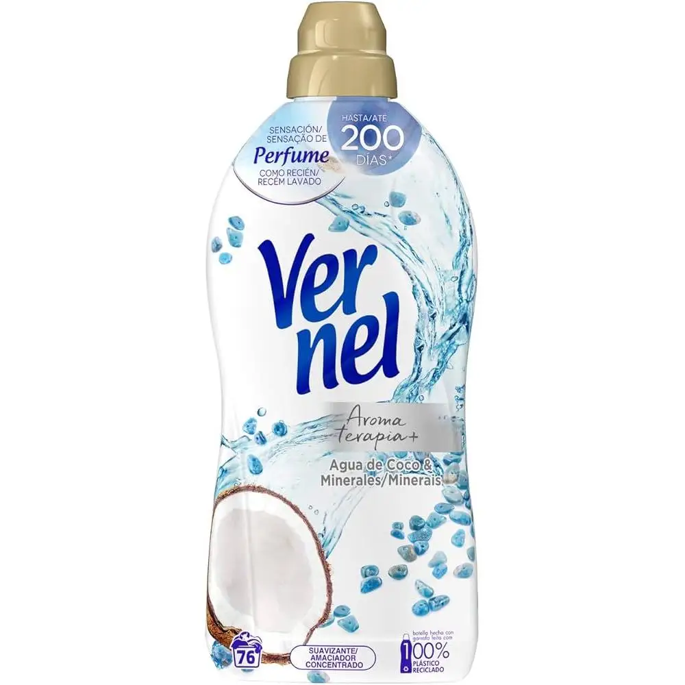 PACK de 8✖️60 lavados Vernel Suavizante Aromaterapia（maldivas-delicado- lirio irresistible-té blanco/ chá）PACK de 8✖️55 lavados Cielo Azul/PACK de 6✖️76 lavados Coco & Minerals