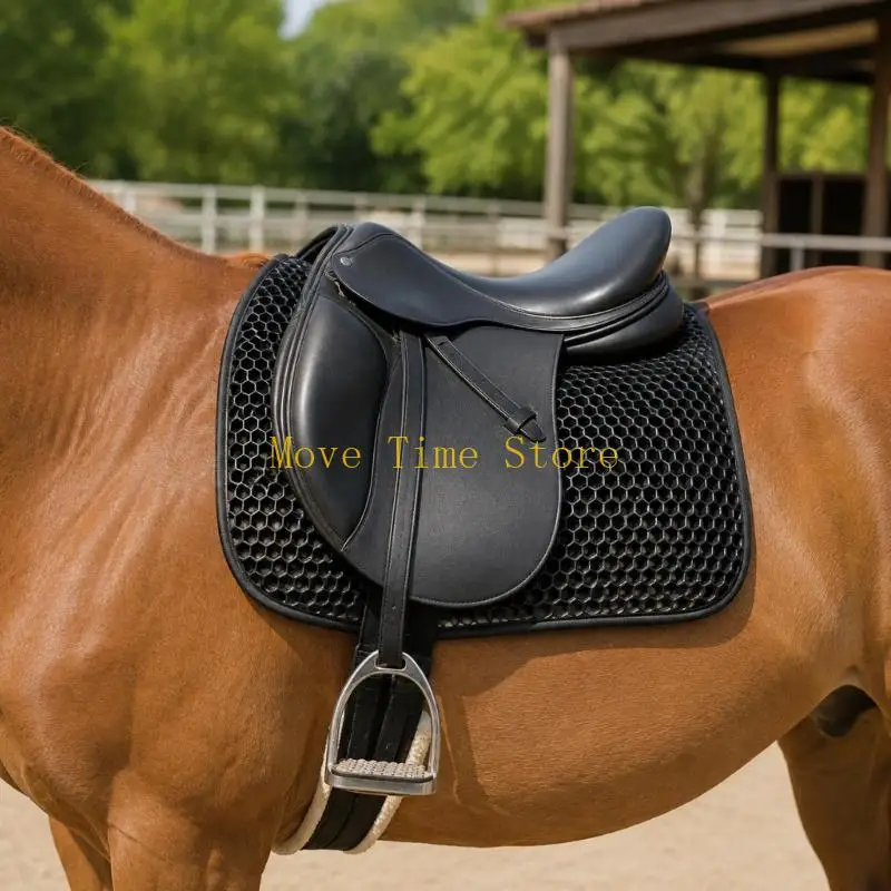 92ME Horse Back Pad for Trail Use and Daily Horse Work, Perforated Openwork Layer with Flexible Black Washable Friction Relief