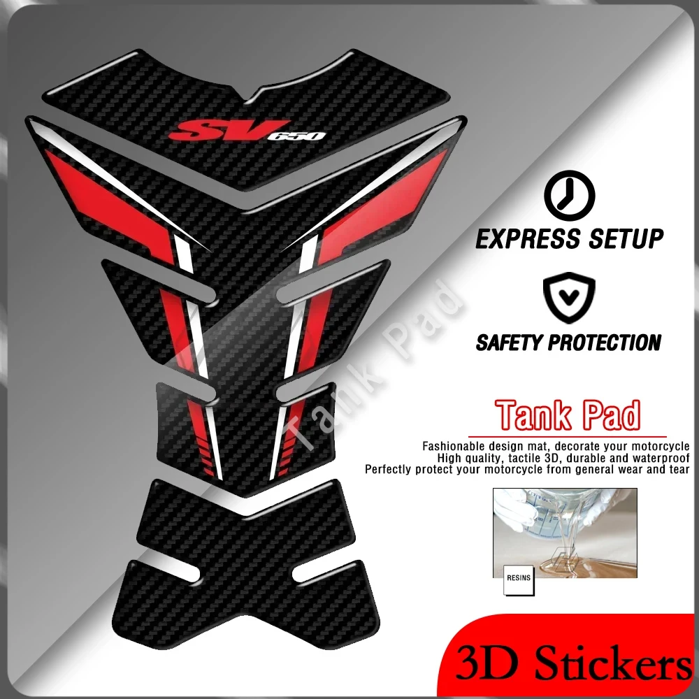 For Suzuki SV650 SV650S SV650X motorcycle 3D resin carbon fiber appearance fuel tank pad anti scratch sticker kit
